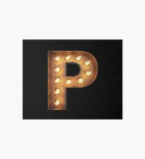 P Initial Neon Light Art Board