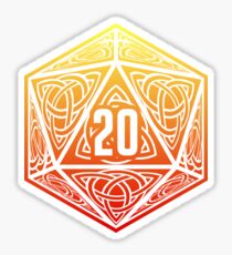 Mantle of Flame | DnD d20 Sticker Golden-Red Gradient Sticker