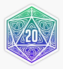 Strider's Trail | DnD d20 Sticker Green-Blue Gradient Sticker