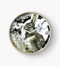 Hares in the Hedgerows Clock