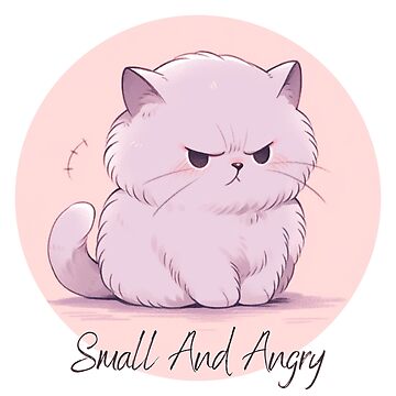 Small And Angry Cute Cat Design | Sticker