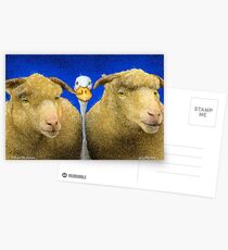 Postales Will Bullas / impresión de arte / entre las ovejas ... / humor / animales