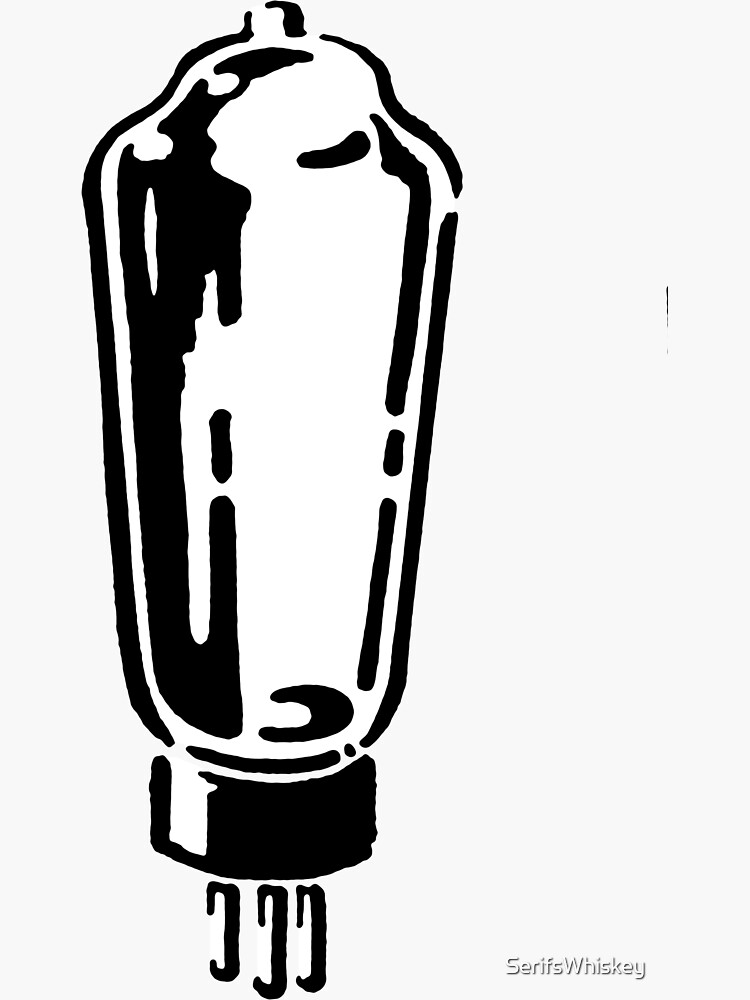 "Old Vacuum tube drawing" Sticker by SerifsWhiskey Redbubble