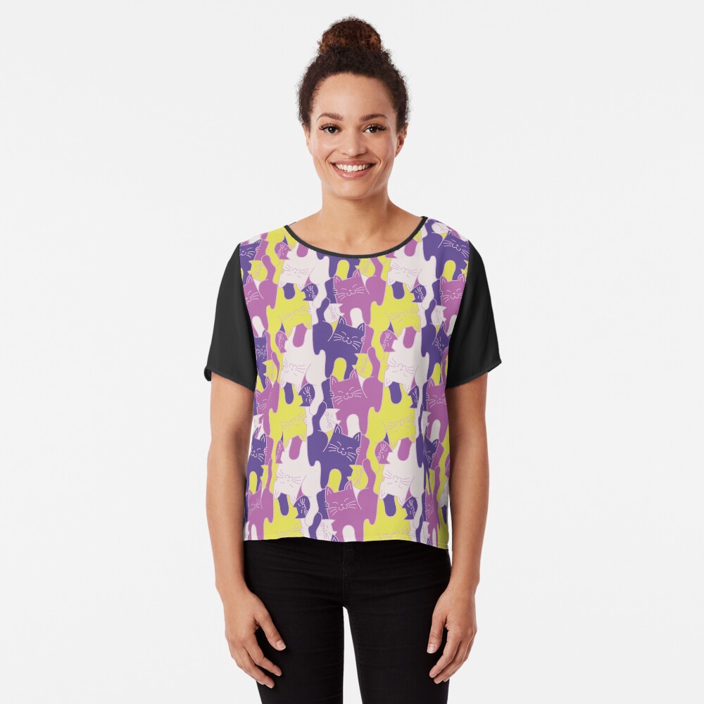 You're Purr-fect! In violet Chiffon Top