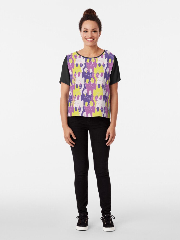 Alternate view of You're Purr-fect! In violet Chiffon Top