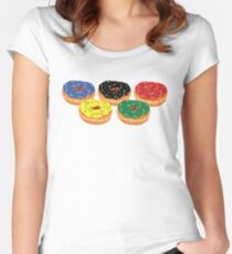 Donut-Ringe Tailliertes Rundhals-Shirt