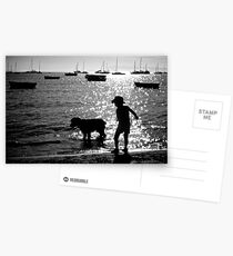 Spud, Senae, Sand, Sun, Sea silhouette 2 Postcards