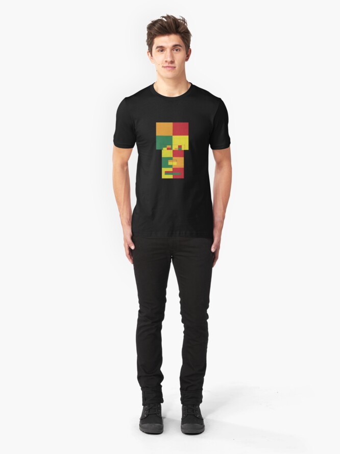 Alternate view of Square Fro (Facemadics abstract face colorful contemporary) Slim Fit T-Shirt