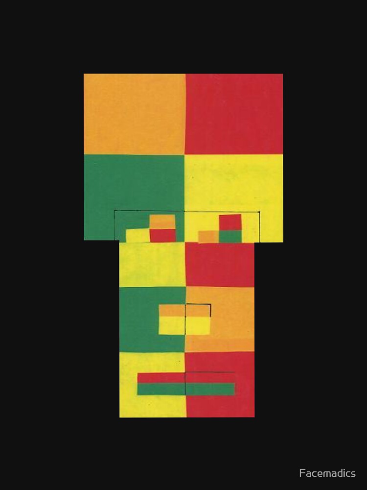 Square Fro (Facemadics abstract face colorful contemporary) by Facemadics
