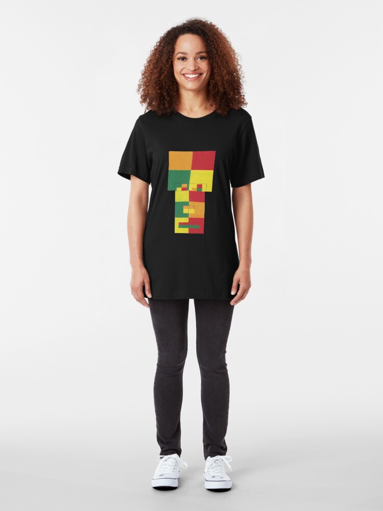 Alternate view of Square Fro (Facemadics abstract face colorful contemporary) Slim Fit T-Shirt