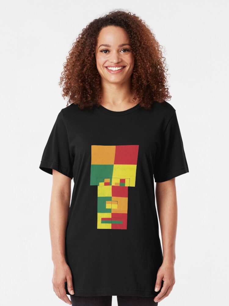 Alternate view of Square Fro (Facemadics abstract face colorful contemporary) Slim Fit T-Shirt