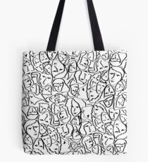 Call Me By Your Name Elios Shirt Faces in Black Outlines on White CMBYN Tote Bag