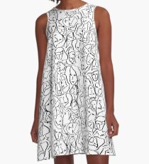 Call Me By Your Name Elios Shirt Faces in Black Outlines on White CMBYN A-Line Dress