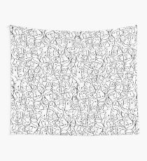 Call Me By Your Name Elios Shirt Faces in Black Outlines on White CMBYN Wall Tapestry