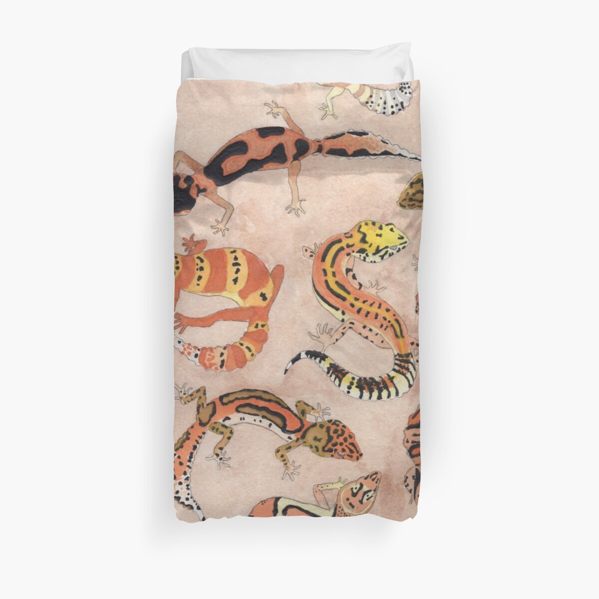 "Leopard Gecko Morphs" Duvet Covers by Kate LeVering Redbubble