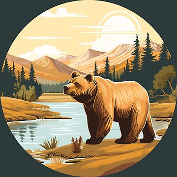 Cool Grizzly Bear Sticker