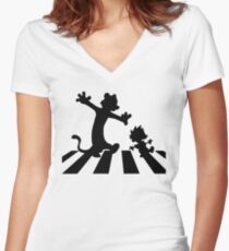 walking on abbey road Women's Fitted V-Neck T-Shirt