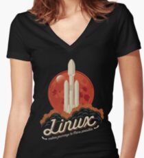 LINUX Women's Fitted V-Neck T-Shirt
