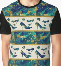 Gold and Marble High Heels Graphic T-Shirt