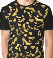 High Heels Gold shoe pattern Graphic T-Shirt