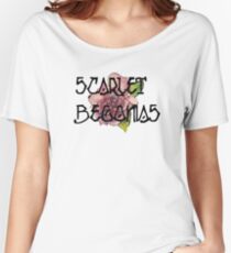 Scarlet Begonias Watercolor Women's Relaxed Fit T-Shirt