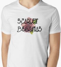 Scarlet Begonias Watercolor Men's V-Neck T-Shirt