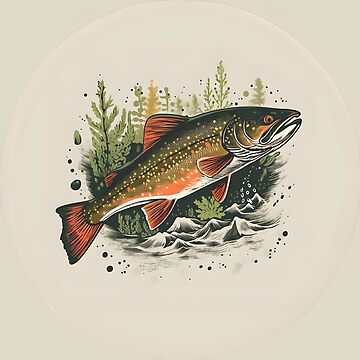 Personalized Fishing Cap with Splake Fish Pattern Print, Vintage Black Dad  Hat, Adult