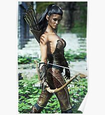 Fantasy elf female archer Poster