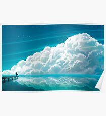 Anime Landscape | Lonely Clouds Poster