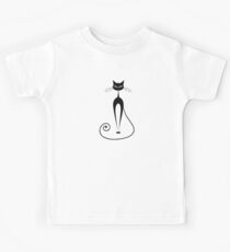 Black cat silhouette Kids Tee