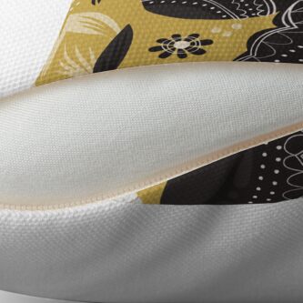 Alternate view of Birds and the Bugs - Yellow Floor Pillow