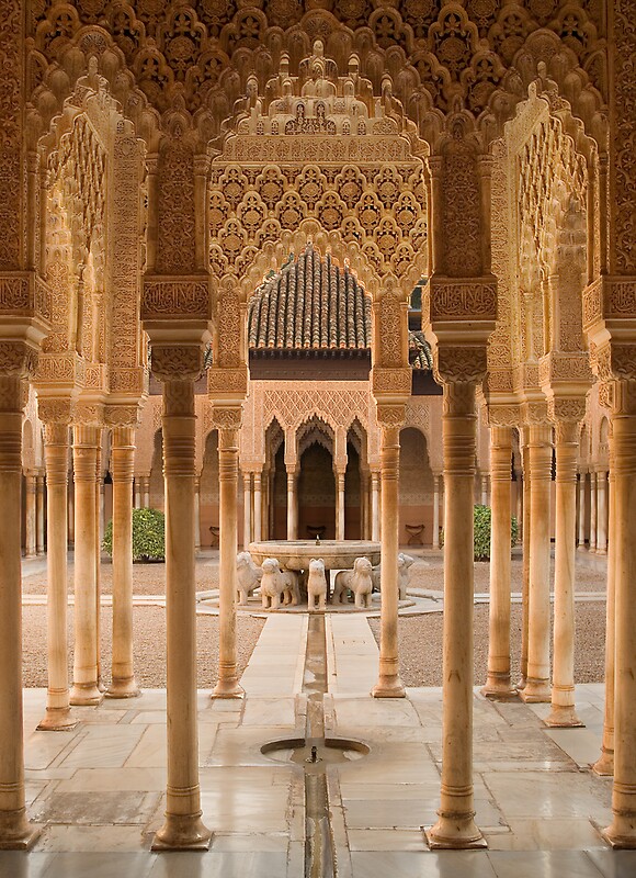 "Plaza de Leones Alhambra Palace Granada Spain" by Les ...