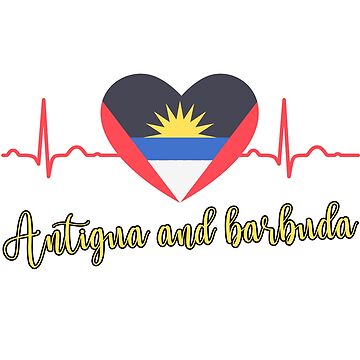 "heart Flag Of Antigua and Barbuda - Gift For Antiguan and Barbudan