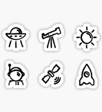 Six Space Minis Doodles Sticker
