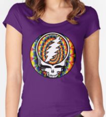 Grateful Dead Tie-Dyed Skull Women's Fitted Scoop T-Shirt
