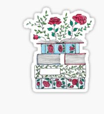 Blooming Stack of Books Sticker
