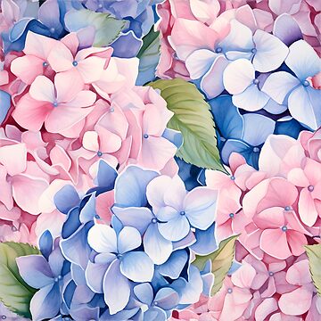 Hydrangea Harmony: Seamless Floral Elegance Poster for Sale by PattiArt22