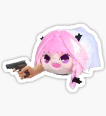 Haunted Astolfo Bean Plushie with a Gun Sticker