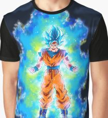 Son Goku transforming SSJ Blue Graphic T-Shirt