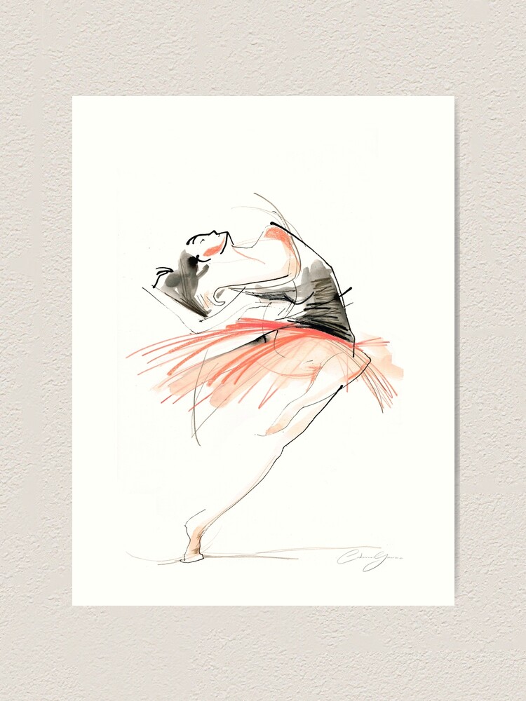 Alternate view of Expressive Dance Drawing Art Print