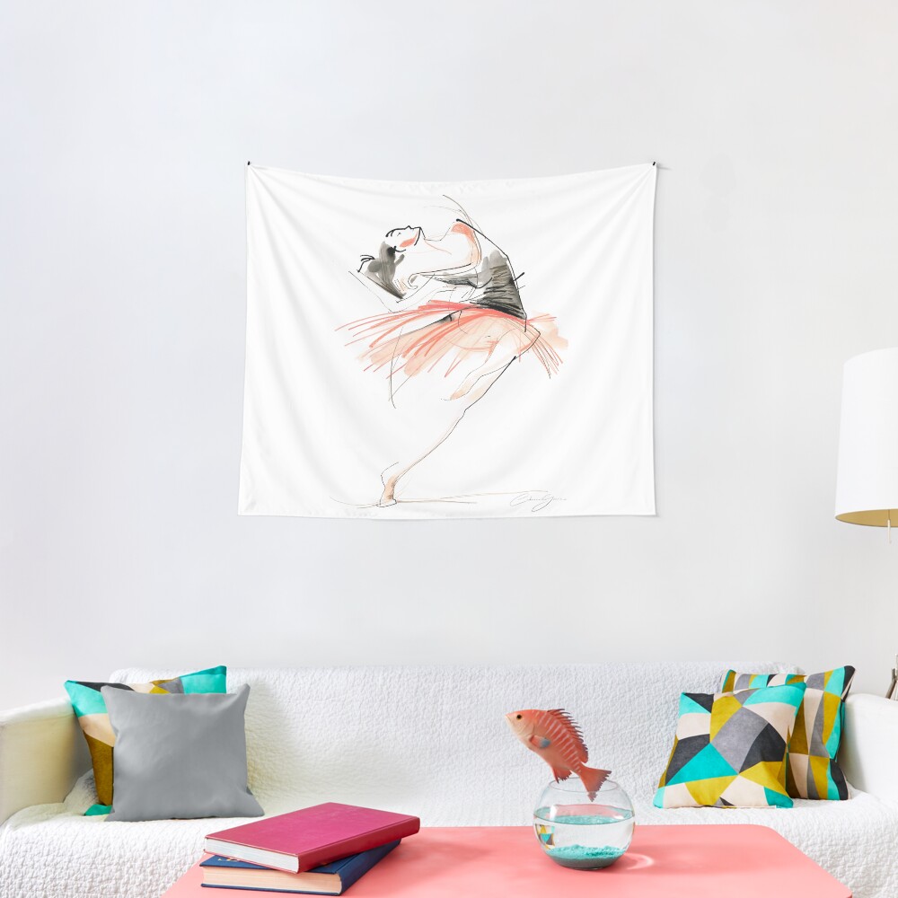 Expressive Dance Drawing Tapestry