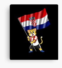 Croatia fan cat Canvas Print