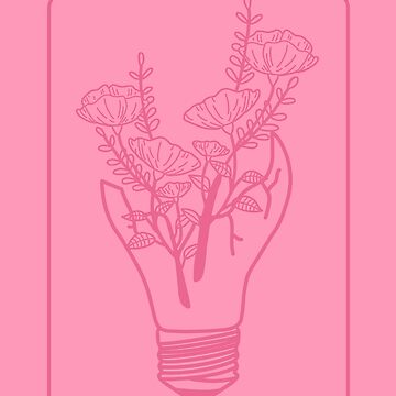 Artwork thumbnail, All Lights Turned Off - Flower Lightbulb Pink by jessicaleah15
