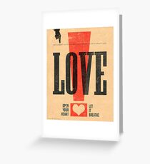 "LOVE!" Vintage Letterpress Poster Greeting Card