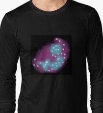 Purple Galaxy Drawing, Black Long Sleeve T-Shirt