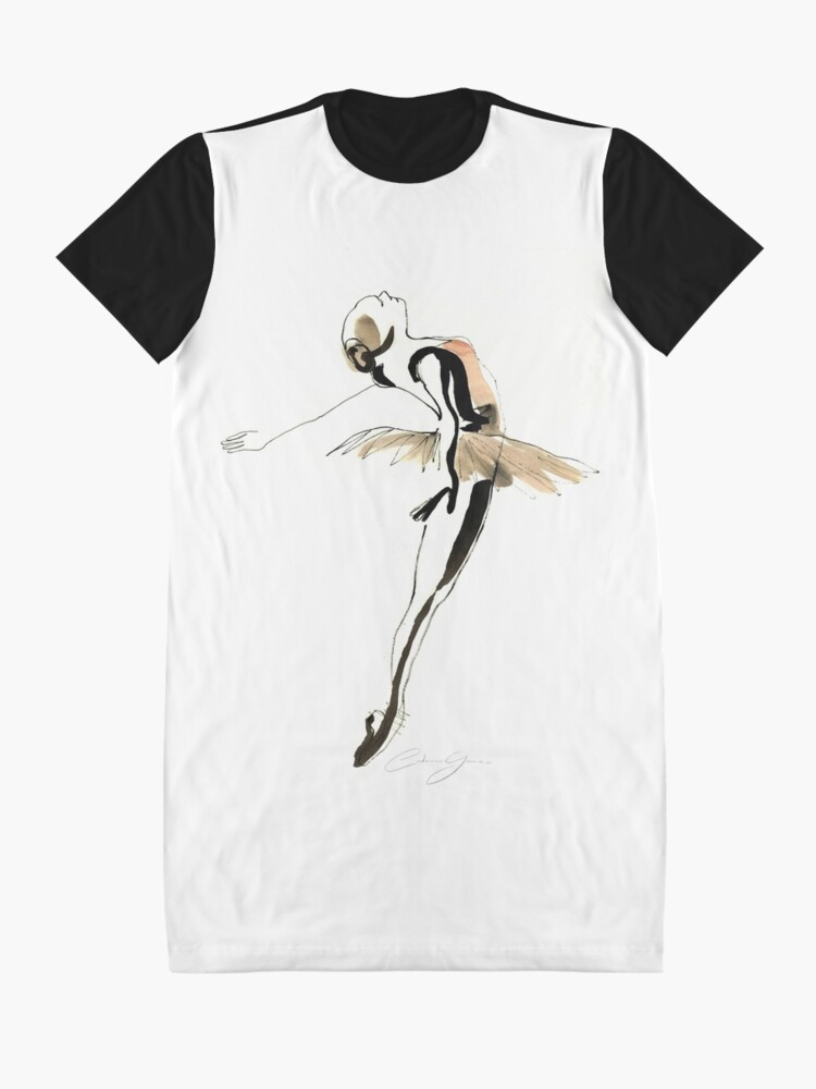 Alternate view of Ballet Dance Drawing Graphic T-Shirt Dress
