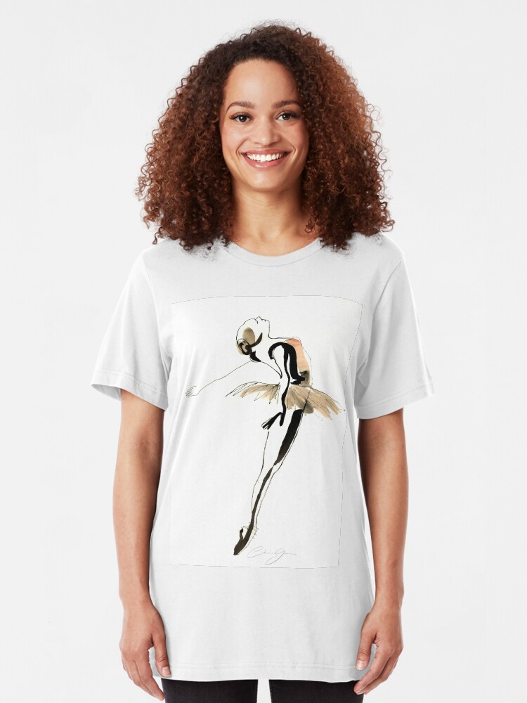 Alternate view of Ballet Dance Drawing Slim Fit T-Shirt