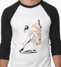 Expressive Watercolor Dance Drawing Men's Baseball ¾ T-Shirt