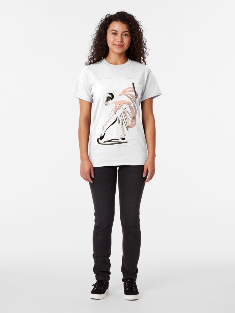 Alternate view of Expressive Watercolor Dance Drawing Classic T-Shirt
