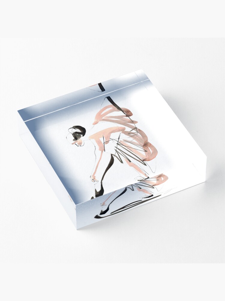 Alternate view of Expressive Watercolor Dance Drawing Acrylic Block